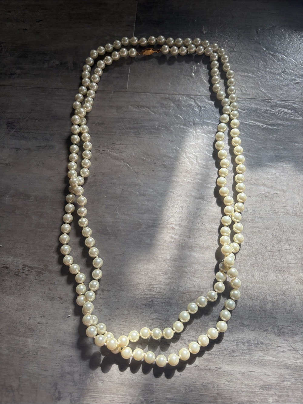 Classic Ivory Pearl Double Strand Necklace - Unbranded